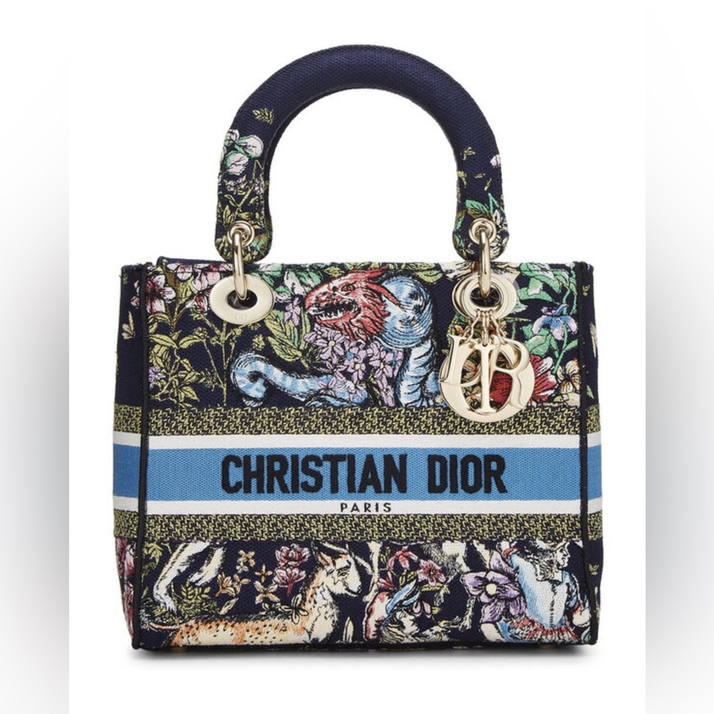 Christian Dior -
Navy Embroidered
Canvas Lady Dior